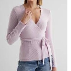 Express Light Pink Wrap Blouse
